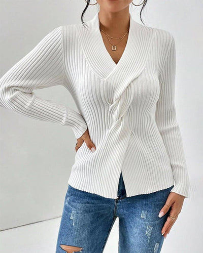 Claire | Elegant Long-Sleeve Ribbed Top