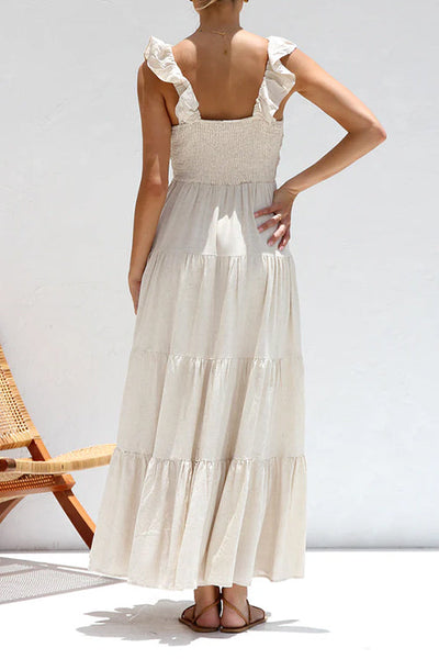 Emma | V-neck linen maxi dress