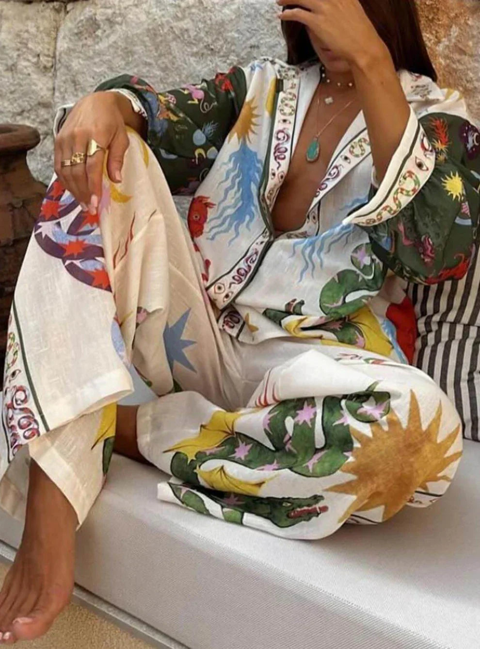 Lillian | Colourful Two-Piece Set
