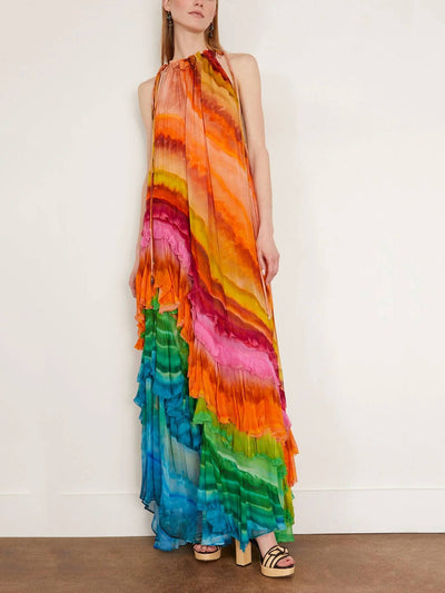 Iris | Ruffle Gown in Multi