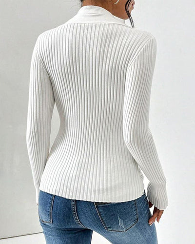 Claire | Elegant Long-Sleeve Ribbed Top