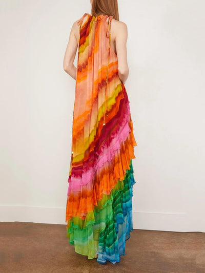 Iris | Ruffle Gown in Multi