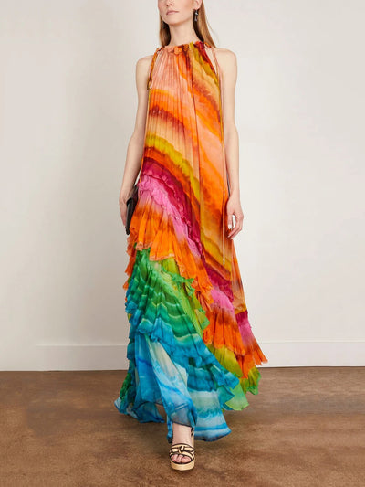 Iris | Ruffle Gown in Multi