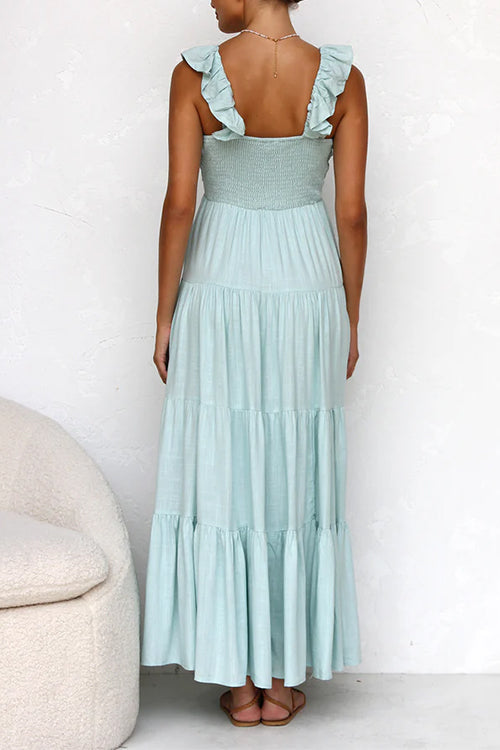 Emma | V-neck linen maxi dress