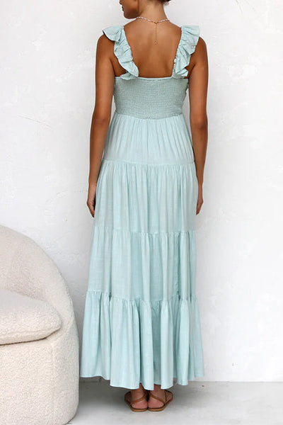Emma | V-neck linen maxi dress