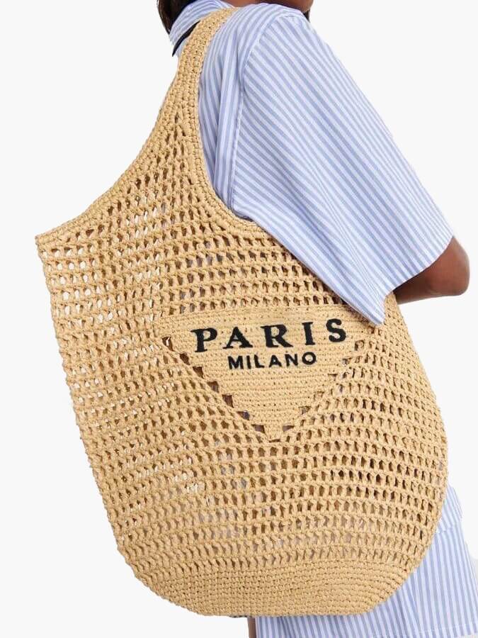 Paris Milano | Handcrafted Straw Beach Tote