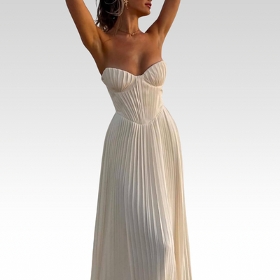 Louise | Elegant pleated strapless dress