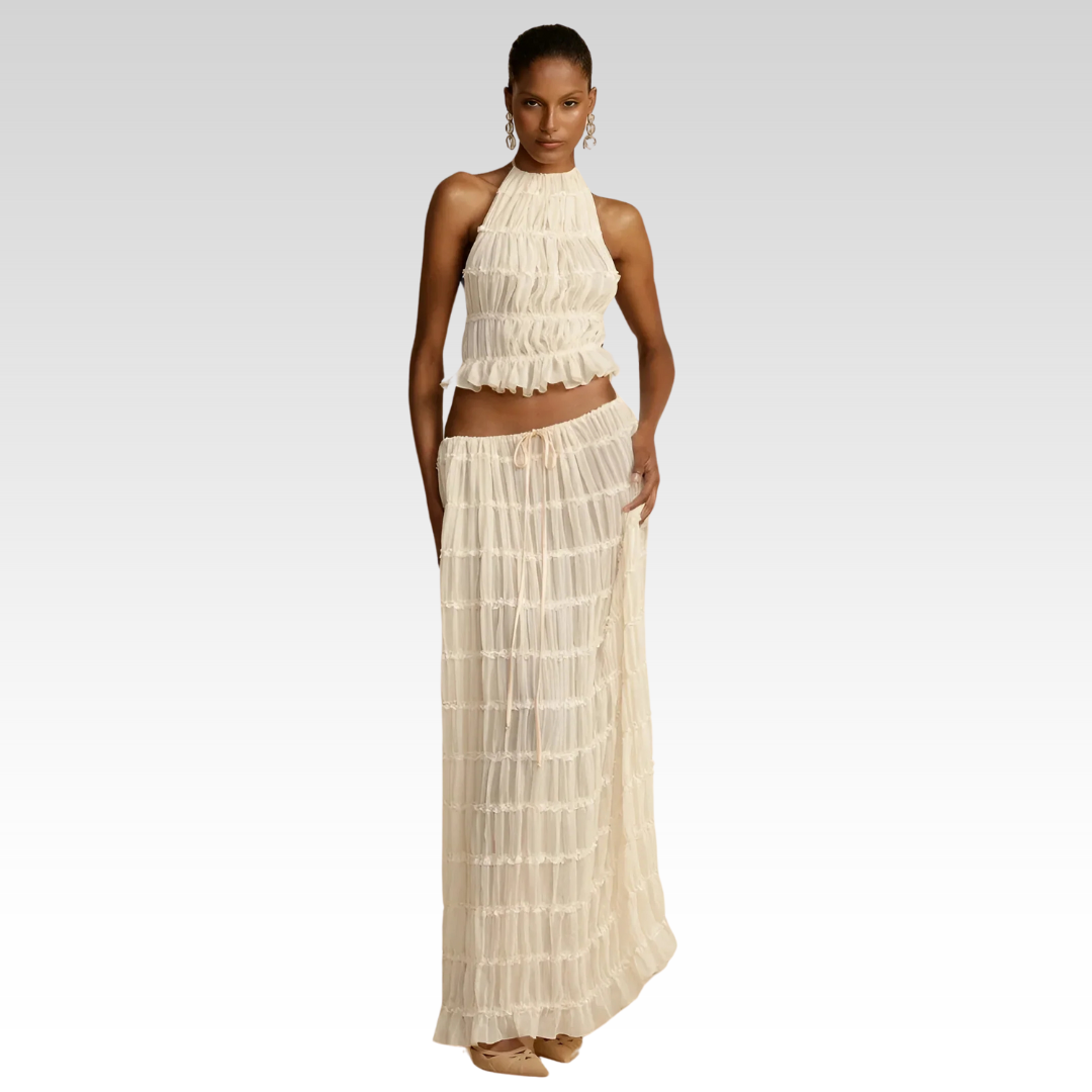 Leonie | Halterneck top and skirt set