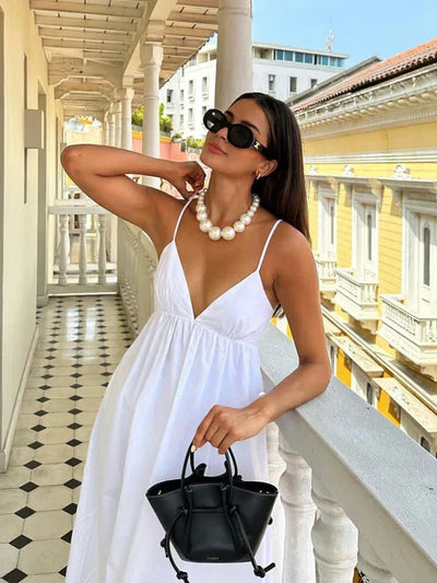 Klaudia | White holiday midi dress