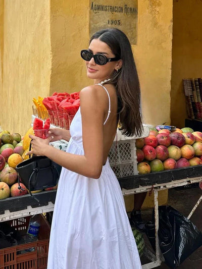 Klaudia | White holiday midi dress