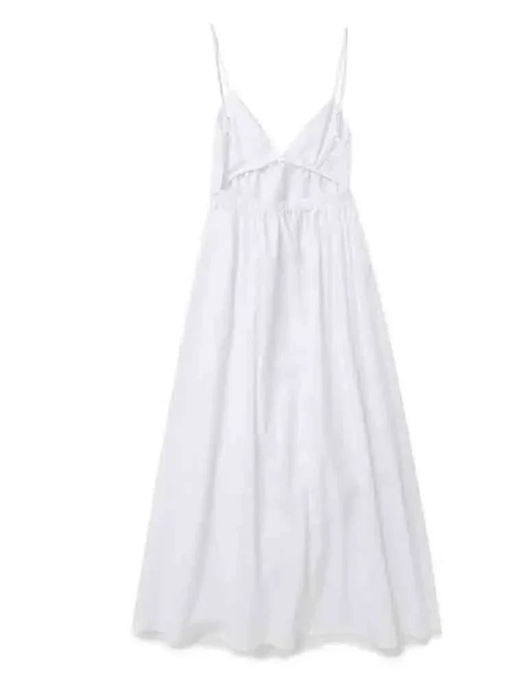 Klaudia | White holiday midi dress