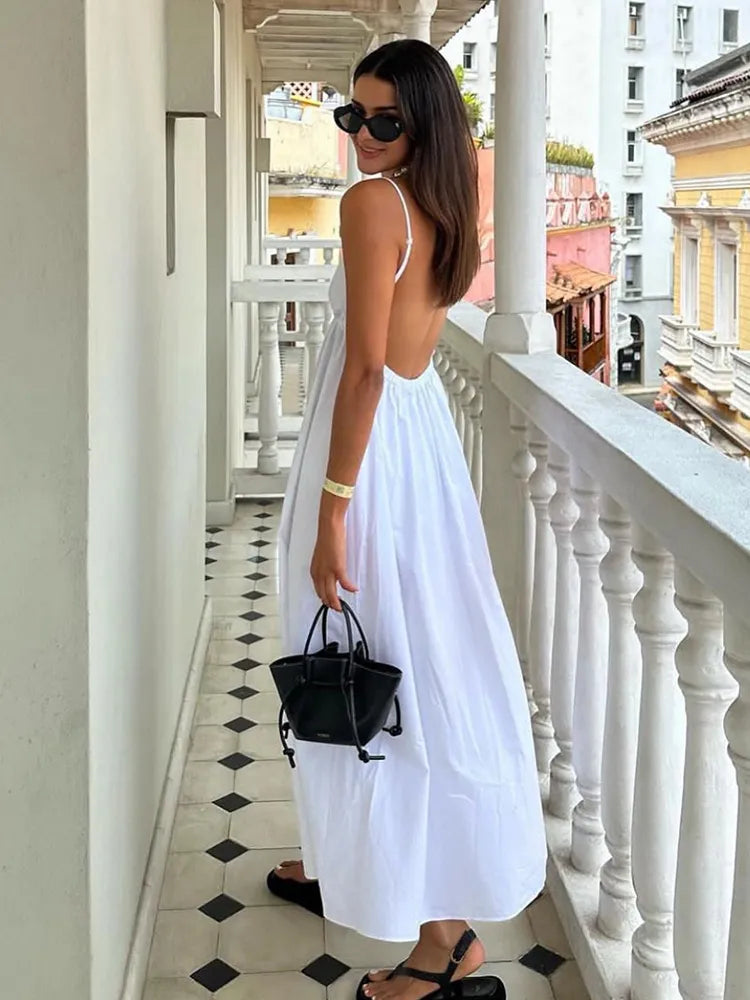 Klaudia | White holiday midi dress