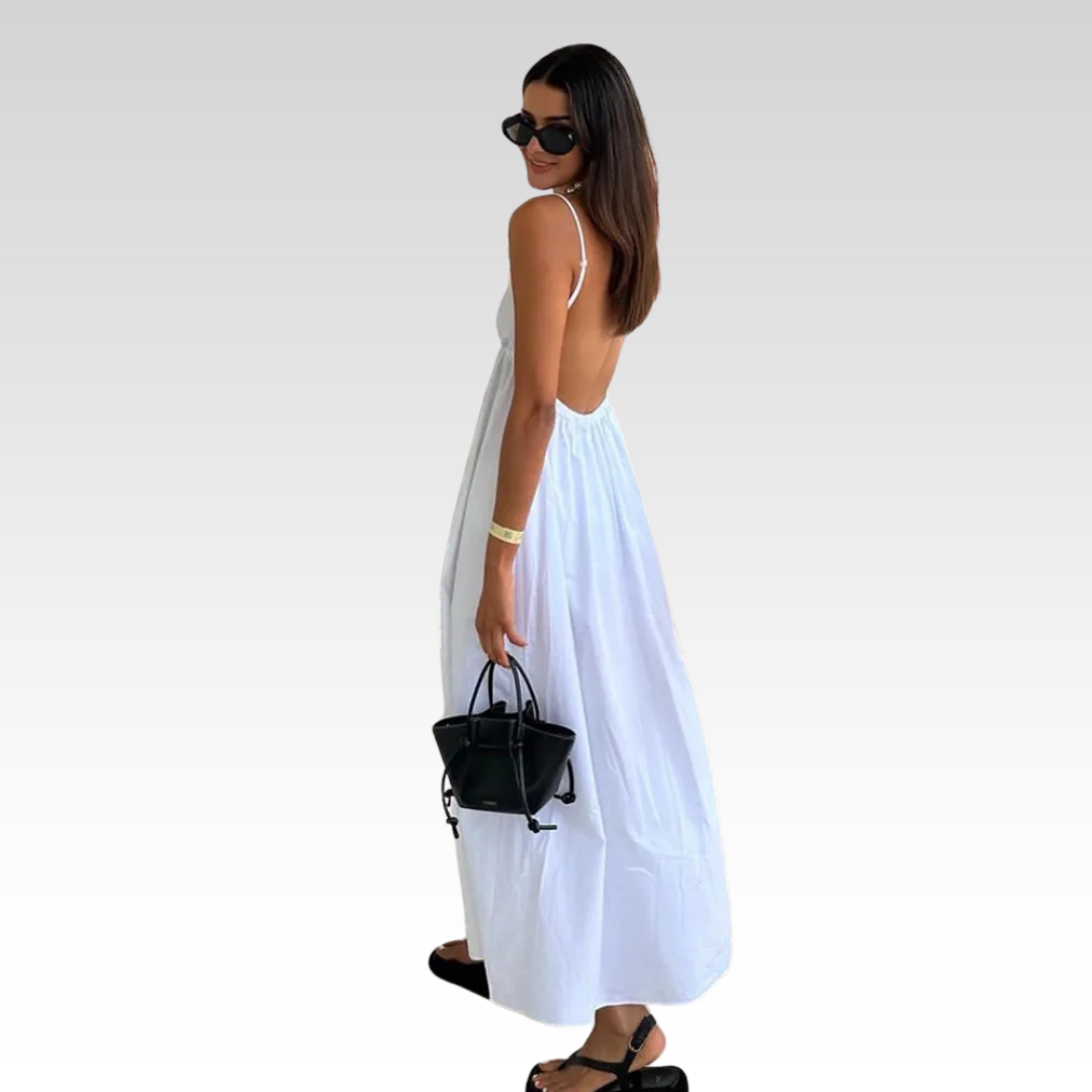 Klaudia | White holiday midi dress