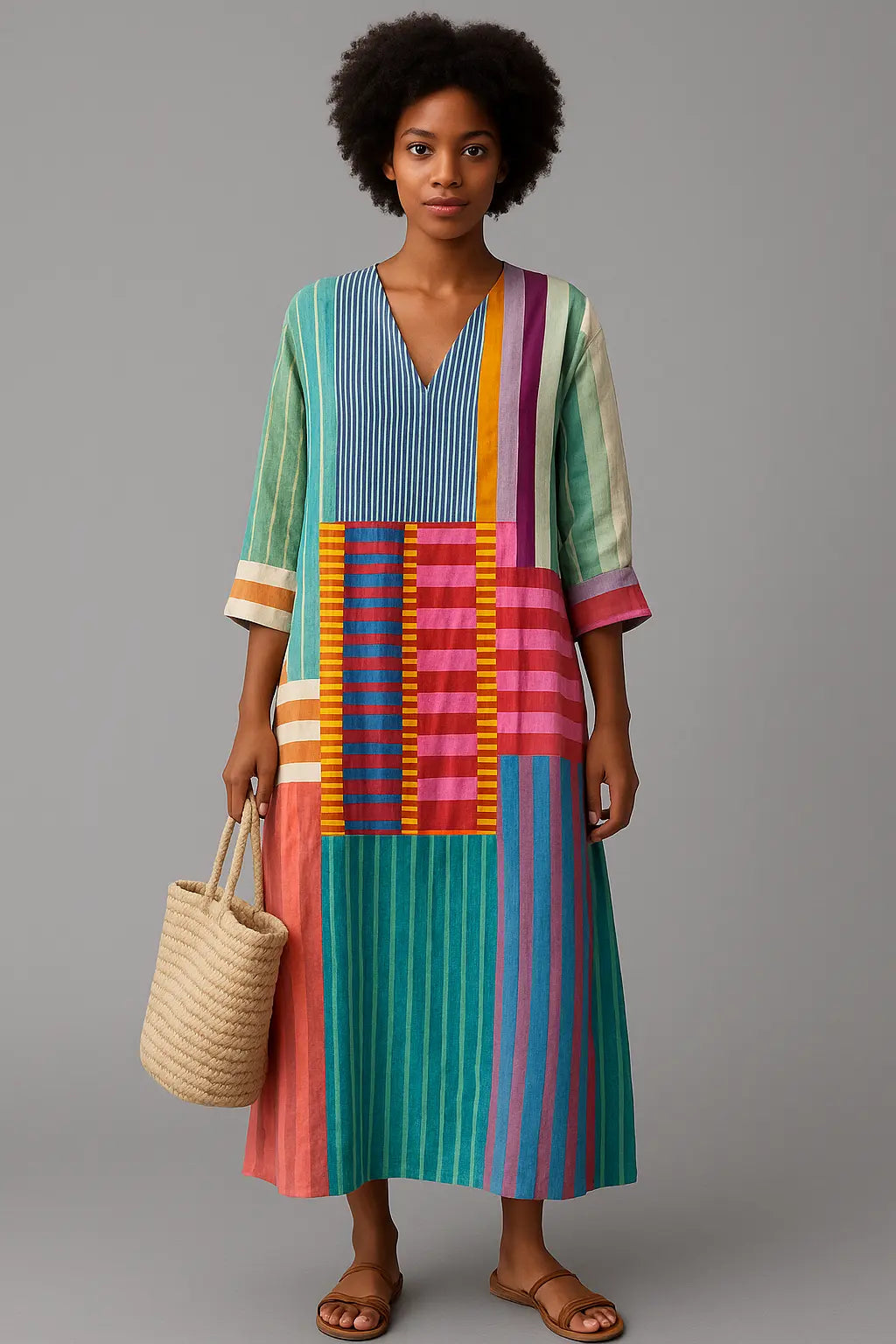 Jeanine | Dress with Geometric Pattern