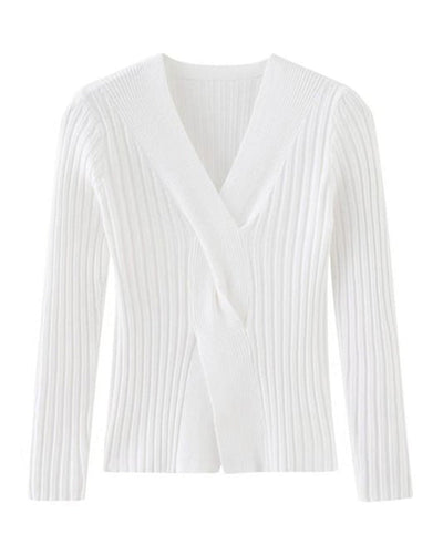 Claire | Elegant Long-Sleeve Ribbed Top