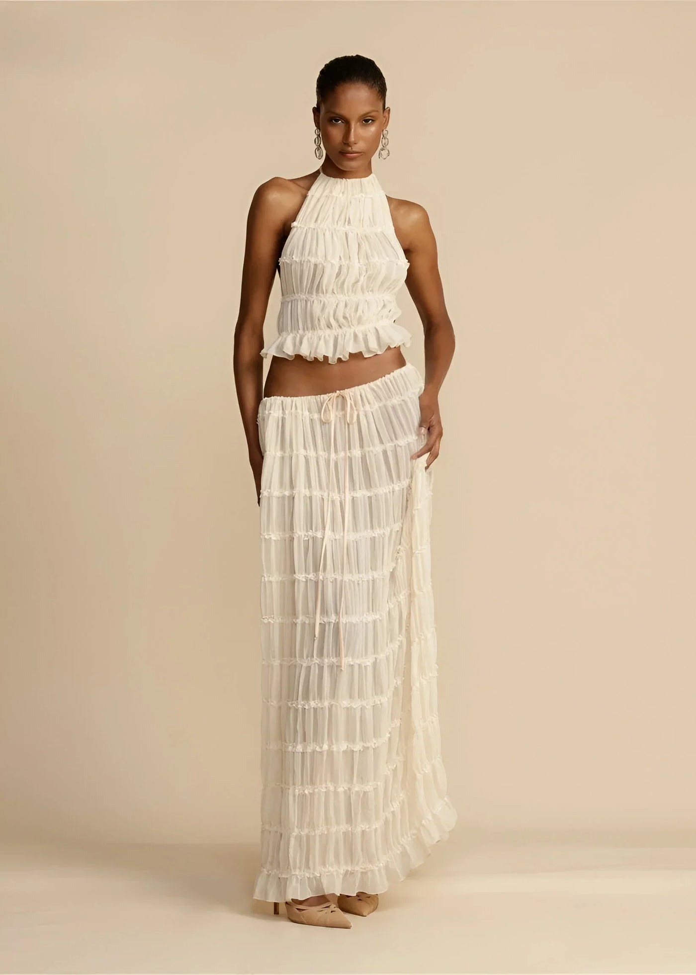 Leonie | Halterneck top and skirt set