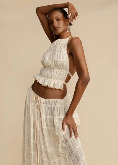 Leonie | Halterneck top and skirt set
