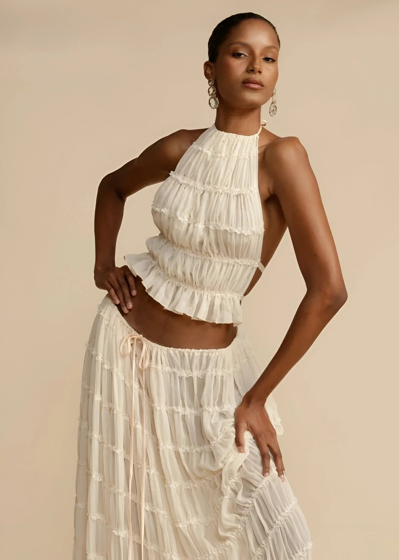Leonie | Halterneck top and skirt set