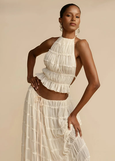 Leonie | Halterneck top and skirt set